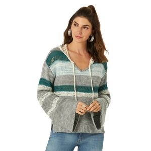 WRANGLER RETRO Lace Hood Crochet Pullover - Size L/G